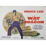 The Way of the Dragon (1973) British Quad film poster, starring Bruce Lee, Golden Harvest