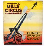 Bertram Mills Circus and Menagerie - 'Leinert the Human Cannon ball shot across the Arena', original