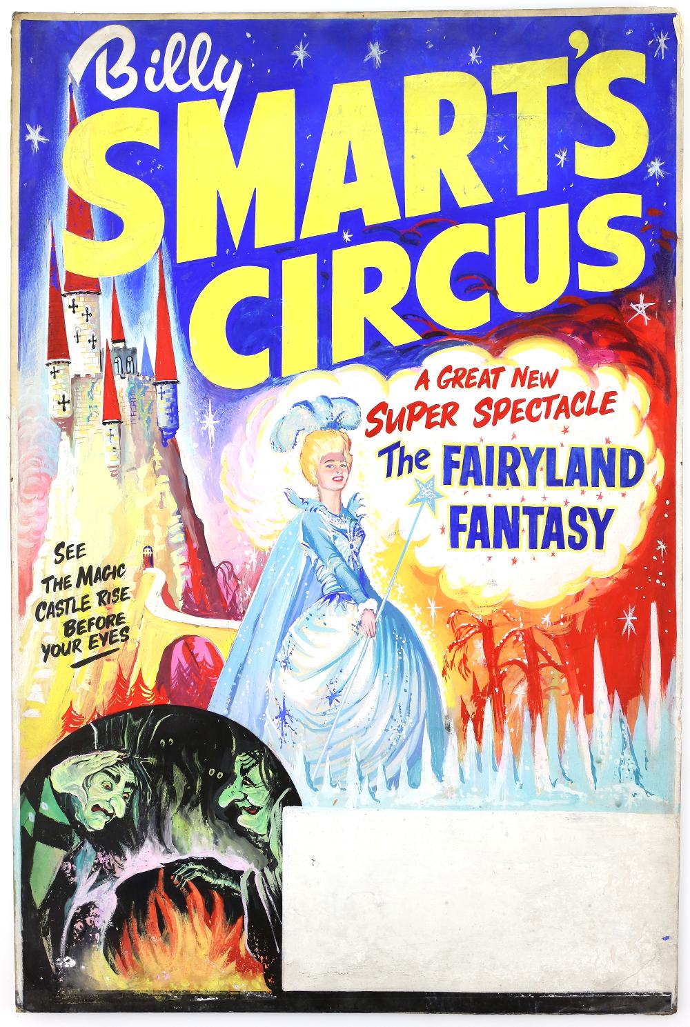 Billy Smart's Circus (1933), 'The Fairyland Fantasy', original hand painted poster artwork, on