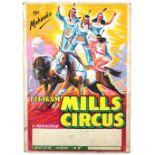 Bertram Mills Circus and Menagerie - The Mohawks dressed as Indians, original hand painted poster
