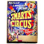 Billy Smart's Circus - 'New Production', original hand painted poster artwork, on board, 53 x 39 cm.