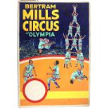 Bertram Mills Circus at Olympia - Acrobats in The Ring, original hand painted poster artwork, on