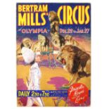 Bertram Mills Circus, Olympia - 'Priscilla Kayes and her lions', (1939), original hand painted