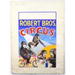 Robert Bros. Circus - Featuring four chimpanzees, original hand painted poster artwork, on board, 43