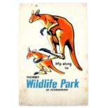 Thorney Wildlife Park - 'Hop along to', original hand painted poster artwork, on board, 46 x 32