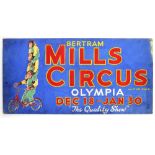 Bertram Mills Circus and Fun Fair, Olympia - Chimpanzees riding a bicycle, original hand painted