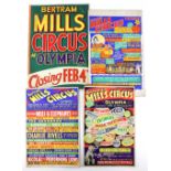 Bertram Mills Circus - Four original hand painted poster artworks for various posters, on board,