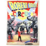 Roberts Bros. Circus - Featuring elephants (1968), original hand painted poster artwork, on board,
