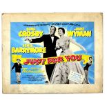 Just For You (1952) - Original hand painted poster artwork, starring Bing Crosby and Jane Wyman,
