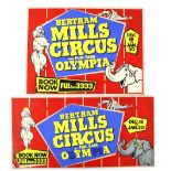 Bertram Mills Circus Olympia - Featuring a clown, a poodle and an elephant, two original hand