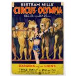 Bertram Mills - Circus at Olympia December 1933 to Jan 1934, trainer with lions, D'argens and her