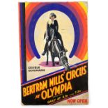 Bertram Mills Circus at Olympia - Ceciele Schumann on horseback, original hand painted poster