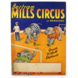 Bertram Mills Circus and Menagerie - 'Gindl's Football Elephants', original hand painted poster
