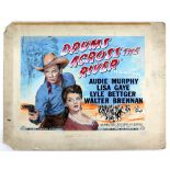 Drums Across The River (1954) - Original hand painted poster artwork, starring Audie Murphy, on