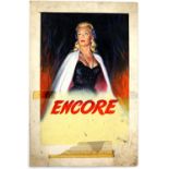 Encore (1951) - Original hand painted poster artwork, starring Glynis Johns, on board, 38 x 58 cm.