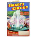 Billy Smart's Circus - 'A New Water Spectacle', original hand painted poster artwork, on board, 63 x