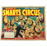 Billy Smart's Circus and Menagerie, 'Tromba Family Lions', original hand painted poster artwork,