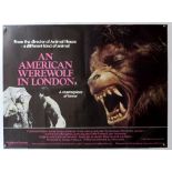 50 British Quad size film posters including An American Werewolf In London, Quest For Fire,