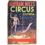 Bertram Mills Circus at Olympia - 'The Three Cordonas' (1930), original hand painted poster artwork,