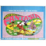 50 British Quad size film posters including Walt Disney's Fantasia, Nighthawks, The Fog,