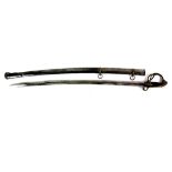 Officers light cavalry sword, with steel scabbard, the blade 89cm