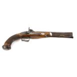 Vincent & Sons Spanish percussion cap pistol, marked Fabricado en Eibar 1819, with repaired ram rod
