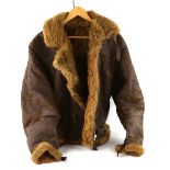 An Irvin type sheepskin flying jacket, with Lightning zips to the front and cuffs.
