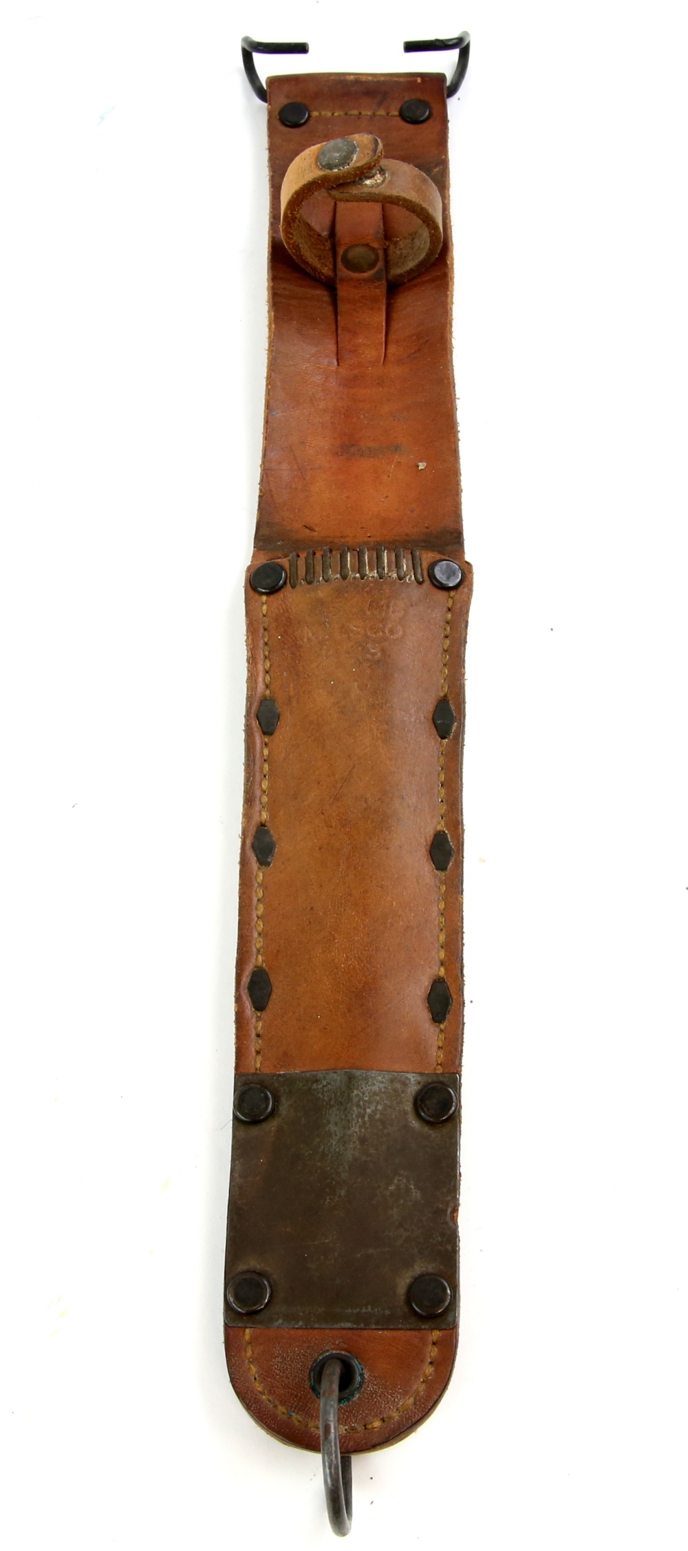 World War II US Military issue M3 Marked Guard Hunting in leather sheath and signed hand made copy - Image 11 of 11