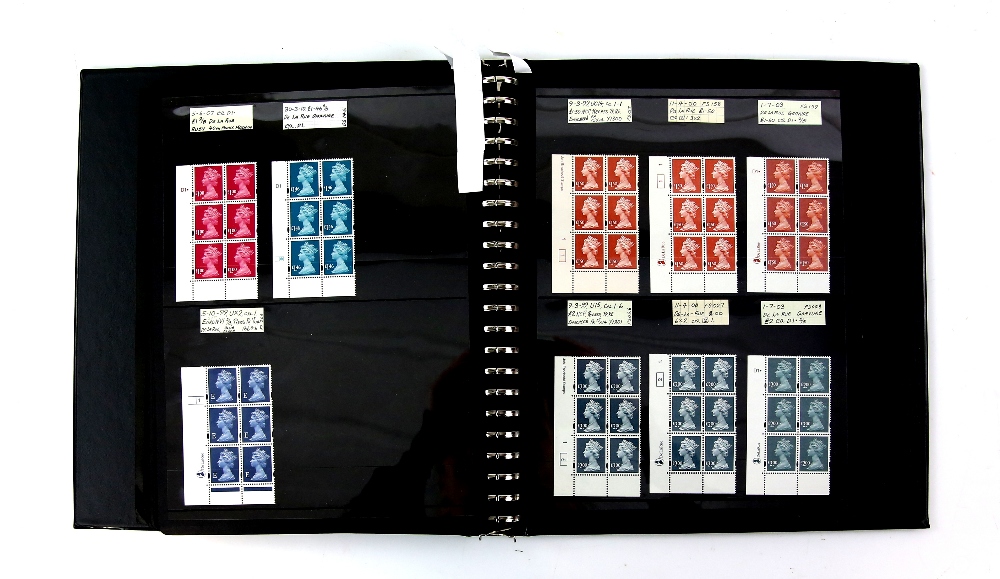 Great Britain 2 Albums Queen Elizabeth II decimal cylinder block of six - machins, castle high - Image 2 of 3