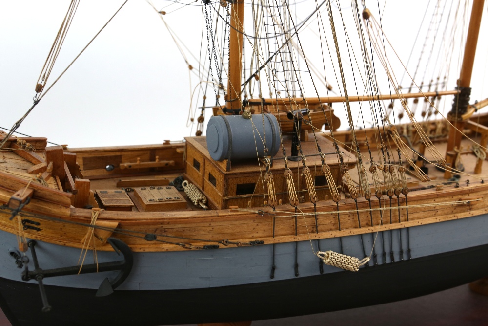 Scratch built model of sailing ship 'Leon', in presentation case, accompanied by a collection of - Image 2 of 2