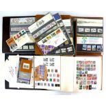Four Albums with Great Britain Presentation Packs and Prestige Booklets and World Stamps,