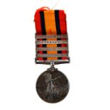 Queens South Africa Medal awarded to Pte R Swan Royal Dublin Fusiliers (1st Battalion) with 4