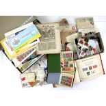 Flat box with various stamps in stock books, 1953 Coronation Album, Postal History with France pre