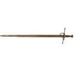 Bastard sword with ring hilt and wire wound grip. 97cm blade