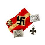 German Third Reich Nazi Luftwaffe droop-tail belt buckle, Imperial German 1914 Iron Cross 2nd class,