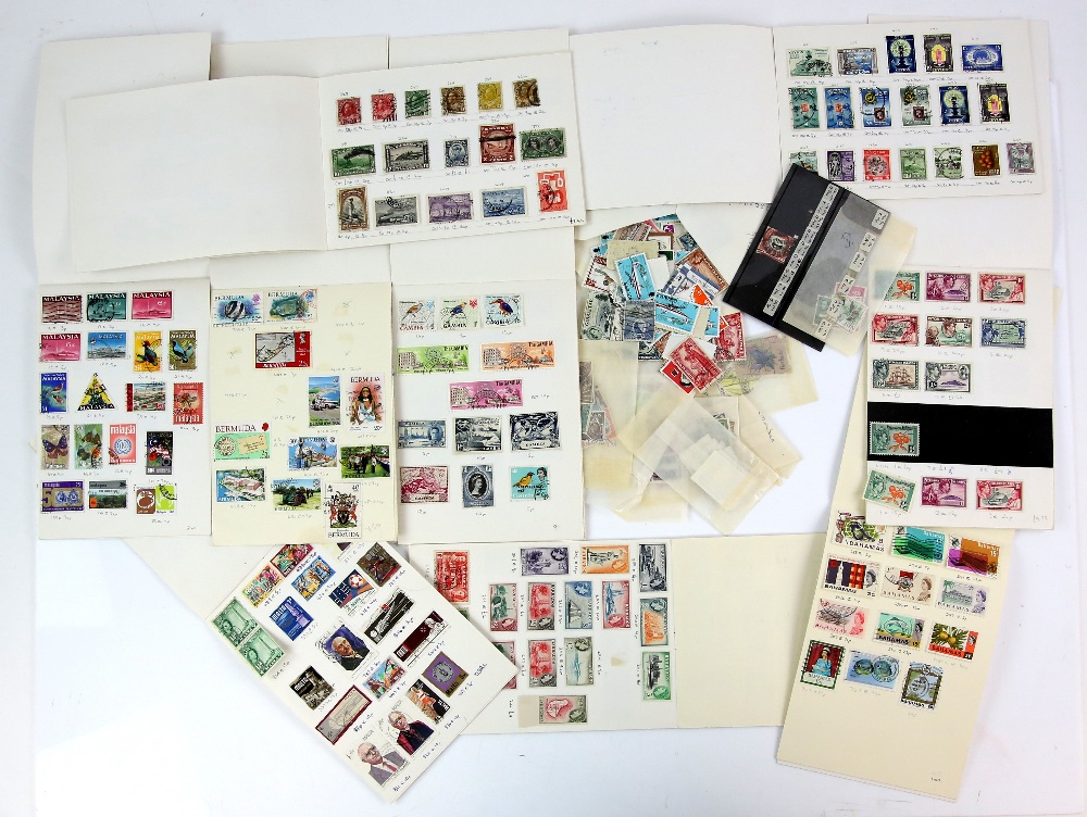 Various Stamps on Album leaves, Old Approval Books with Australia, Canada, New Zealand, South