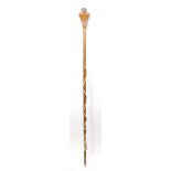 Drum Majors Staff with white metal coronet finial 160cm