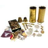 Trench art, regimental badges, buttons, pips etc