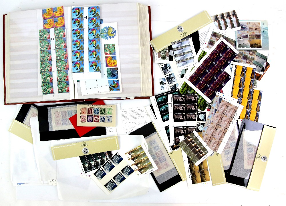 Large Stamp Collection in 9 boxes with Great Britain Decimal Mint Blocks, some Booklets. World