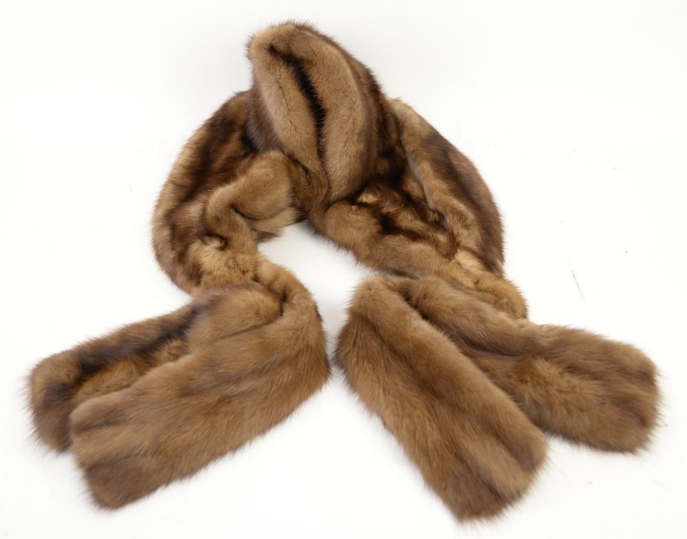 A mink full length coat and a fur wrap. - Image 2 of 2