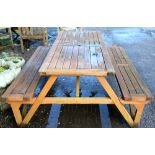 Teak garden picnic table .