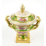 Portuguese porcelain jar and cover with floral decoration and gilt highlights, 25cm high,.