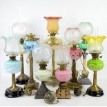 Collection of oil lamps (9). We cannot guarantee these are in working order. Yellow well with