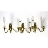 Pair of twin branch wall sconces.