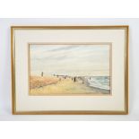 Paul S Smith - beach fishing, watercolour, signed and dated, 56, 27cm x 44cm.