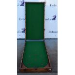 Early 20th mahogany cased bagatelle board .