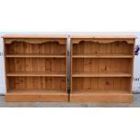 Two pine bookcases..