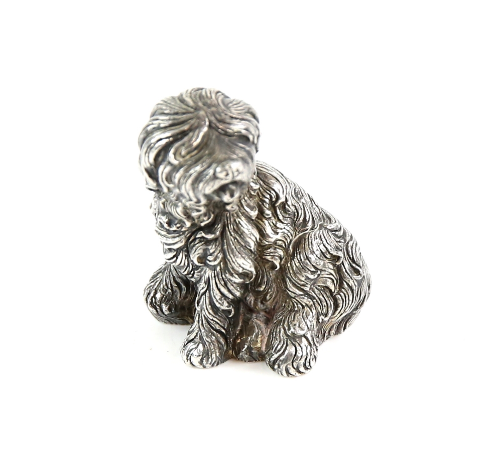 Italian silver 925 grade model of a sheep dog.