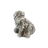 Italian silver 925 grade model of a sheep dog.