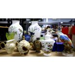 Selection of decorative china and glass, together with 12 silver-plated goblets.